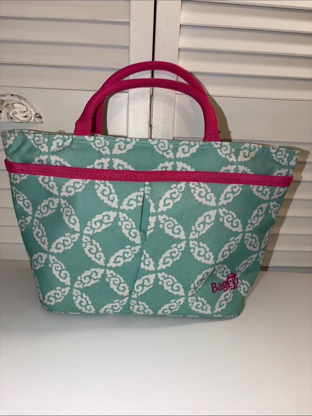 Teal and Bright Pink Baggy Brand Insulated Cooler Bag